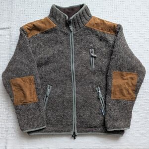 Laundromat Jacket Men's M Oxford Brown Wool Sweater Full Zip Fleece Lined Nepal